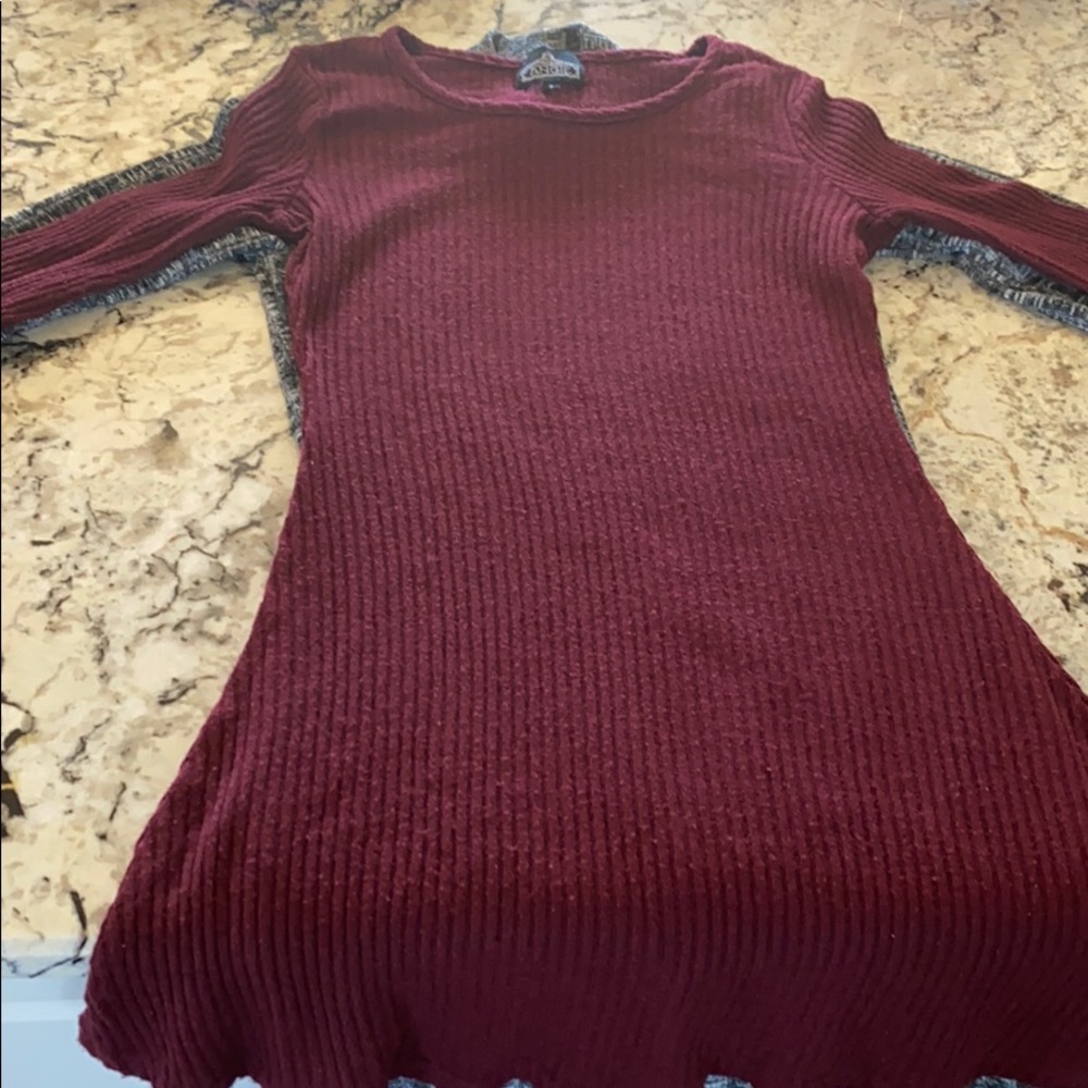 angie maroon dress fit and flare